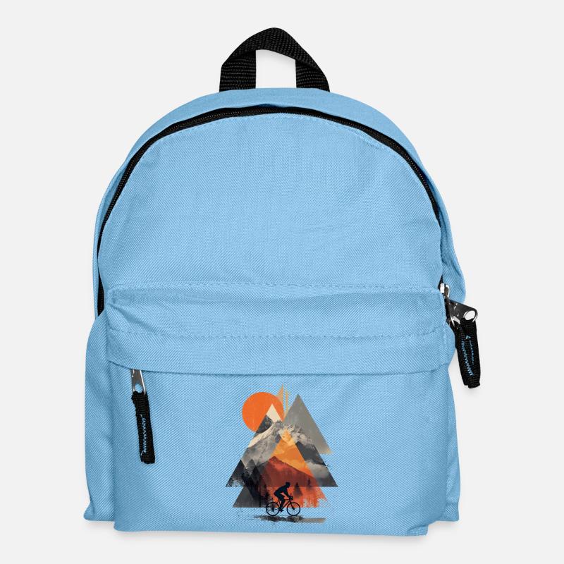 Mountain Geometry Cycling – Modern Adventure Art - Kids' Backpack - light blue