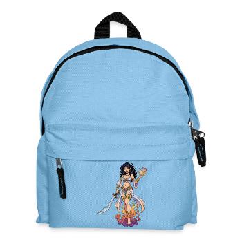 Oriental cosplay heroine with sword - Kids' Backpack - light blue - Front