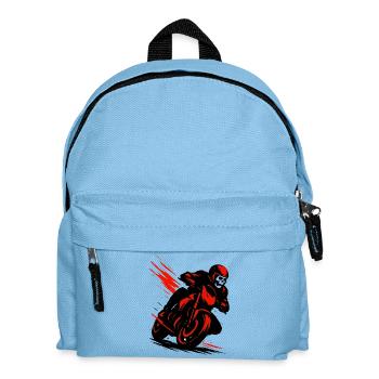 Skeleton Biker - Moto Biker - Kids' Backpack - light blue - Front