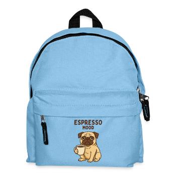 Espresso Mood Pug - Kids' Backpack - light blue - Front