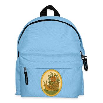 Blumenschnecke im ovalen Vintage-Rahmen - Kinder Rucksack - Hellblau - Vorne