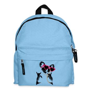 Koala with heart glasses skirt hand sign - Kids' Backpack - light blue - Front