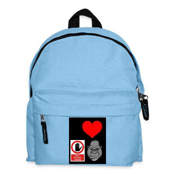 Heart Hand Gorilla Private Access - Kids' Backpack - light blue - Front