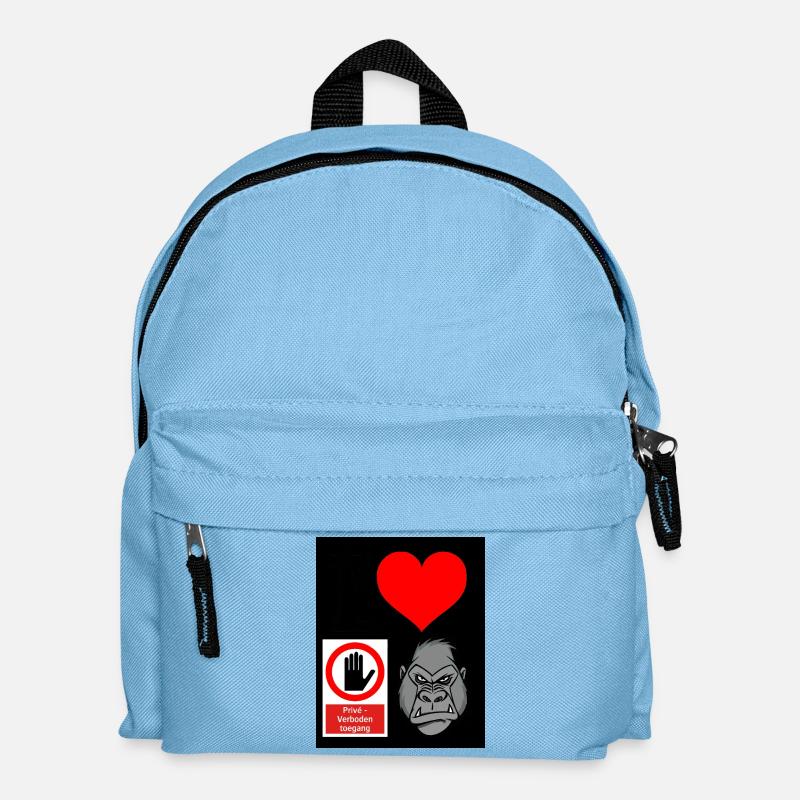 Heart Hand Gorilla Private Access - Kids' Backpack - light blue