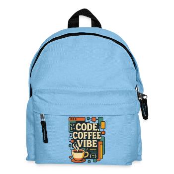 Code Coffee Vibe – Lustiges Programmer T-Shirt - Kinder Rucksack - Hellblau - Vorne