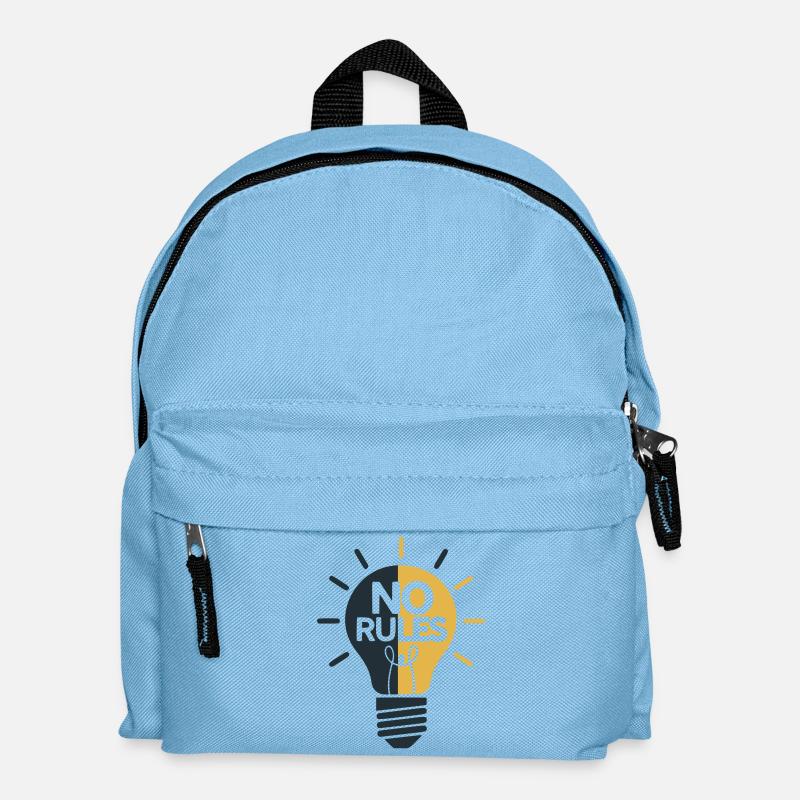 No Rules Light Ball Design - Kids' Backpack - light blue