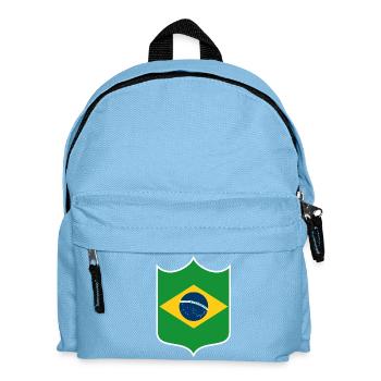Brasilien Flagge Wappen - Kinder Rucksack - Hellblau - Vorne