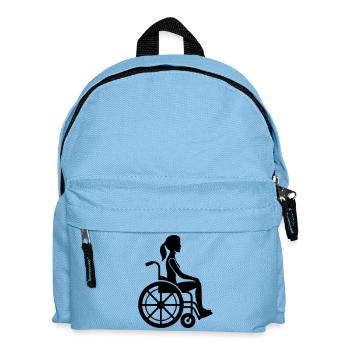 Femme en fauteuil roulant - Sac à dos Enfant - bleu clair - Devant