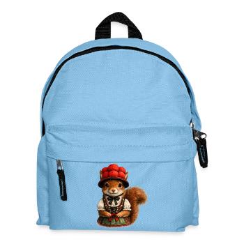 Schwarzwald Eichhörnchen mit Bollenhut - Kinder Rucksack - Hellblau - Vorne