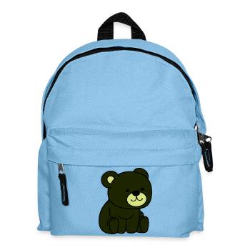 Dunkler Bär Cartoon Kuschelheld - Kinder Rucksack - Hellblau - Vorne