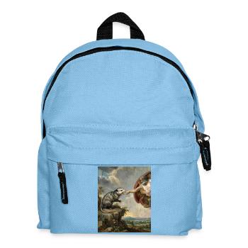 Opossum Beats God's Hand Funny Opossum Meme - Kids' Backpack - light blue - Front