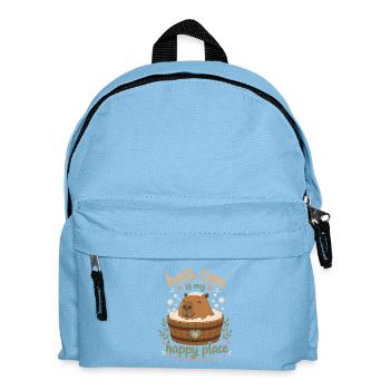 Bath Time Cabybara in a Wooden Tub - Kids' Backpack - light blue - Front