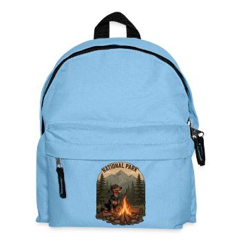 Camping vintage de teckels – Insigne du parc national - Sac à dos Enfant - bleu clair - Devant