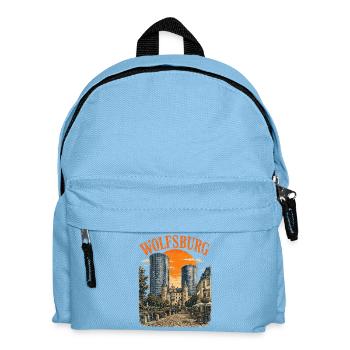 Vintage Wolfsburg Skyline historisches Wolfsburg - Kinder Rucksack - Hellblau - Vorne