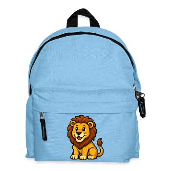 Pixel Lion Cub Design - Kids' Backpack - light blue - Front
