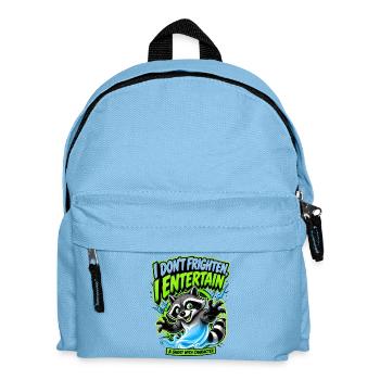 Waschbär unterhält: Geist mit Charakter - Kinder Rucksack - Hellblau - Vorne