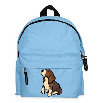 Beagle-Porträt in warmen Tönen - Kinder Rucksack - Hellblau - Vorne