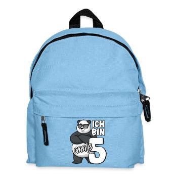 5. Geburtstag Junge 5 Jahre Panda Ich bin coole 5 - Kinder Rucksack - Hellblau - Vorne
