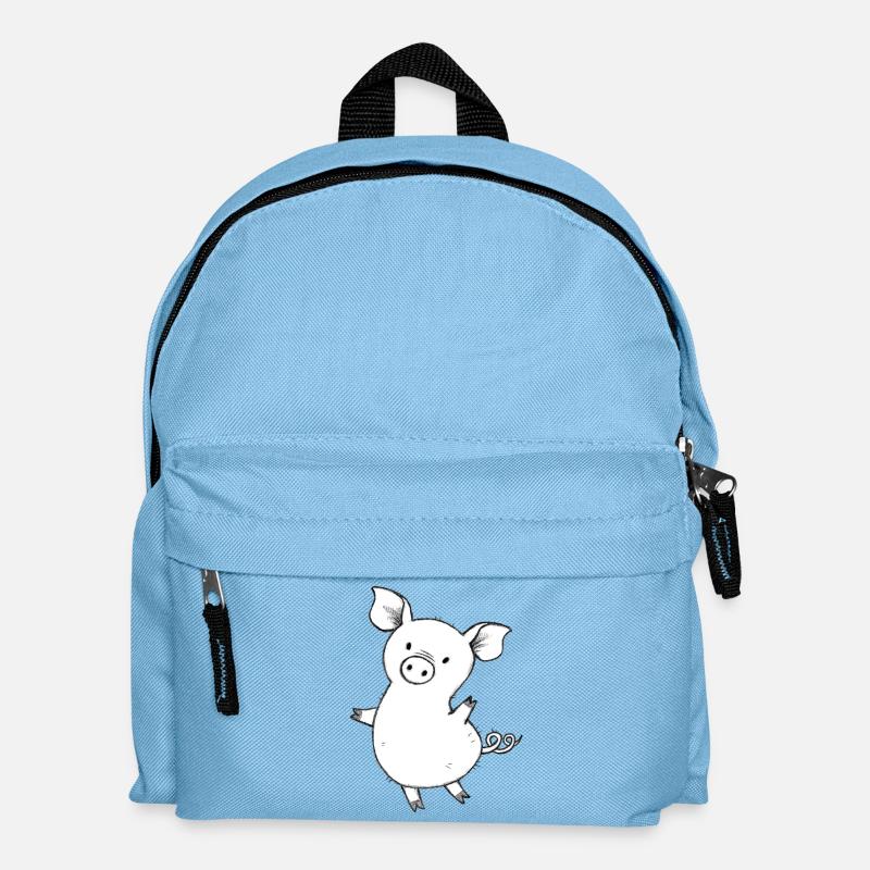 Schweinchen - Kinder Rucksack - Hellblau
