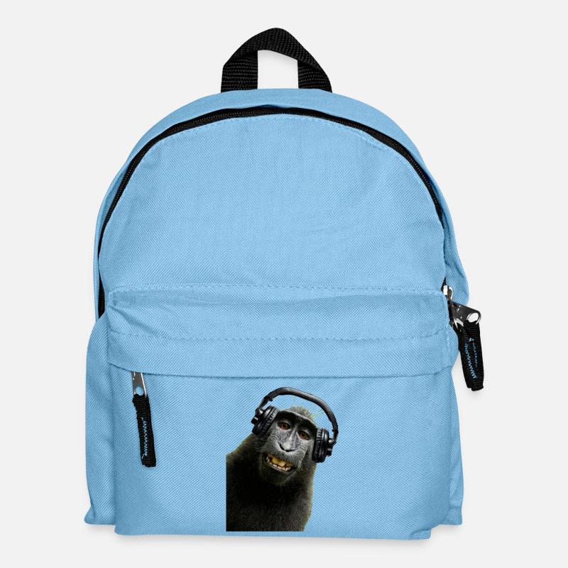 Hemd Monkey Music von Custom - Kinder Rucksack - Hellblau