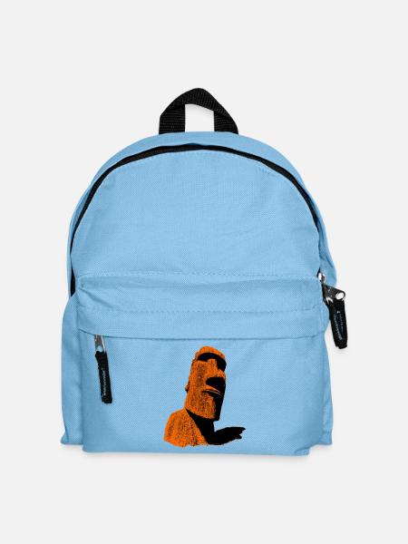 moai orange - Sac à dos Enfant - bleu clair