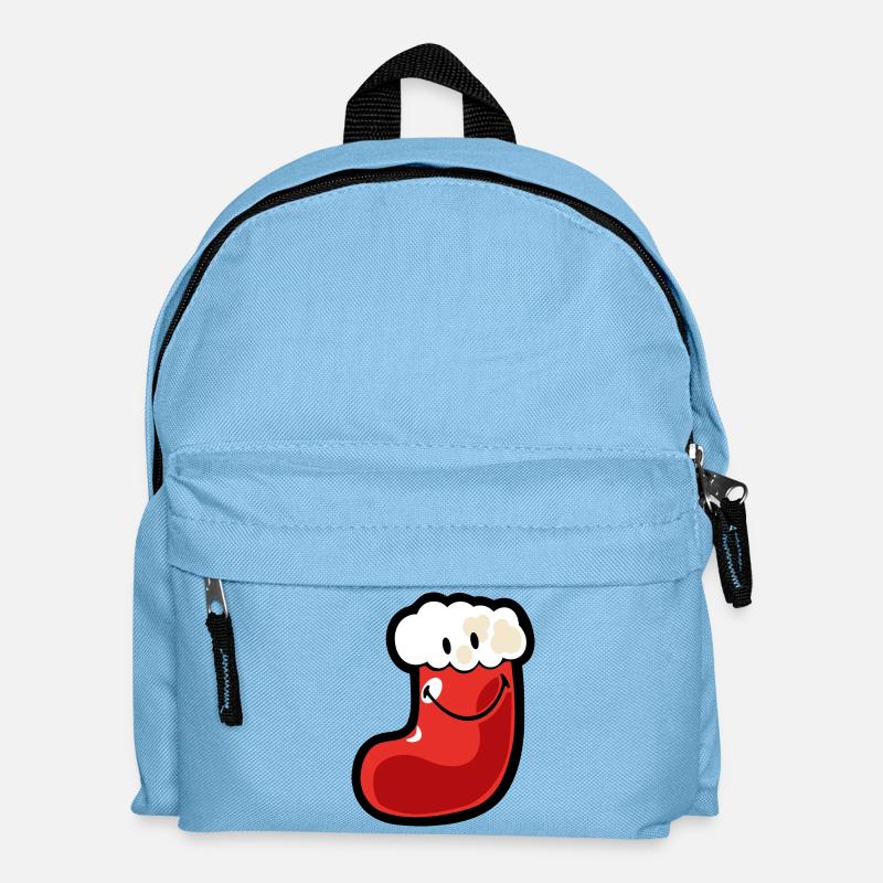Smiley Christmas Stocking - Kids' Backpack - light blue