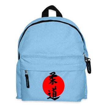 Judo in Japanese kanji script with red sun - Kids' Backpack - light blue - Front