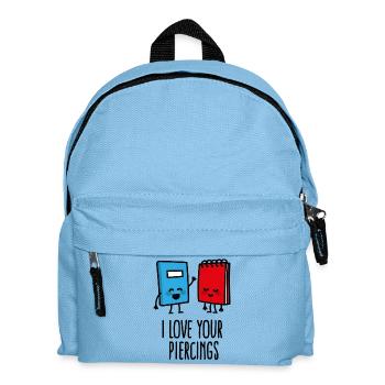 Funny piercers, piercing, I love your piercings - Kids' Backpack - light blue - Front