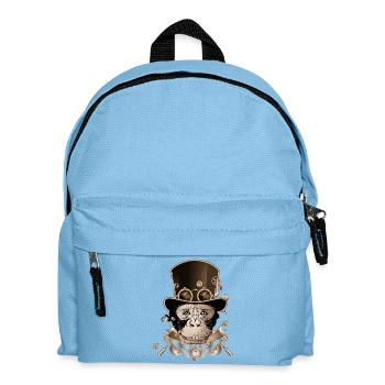 Singe steampunk avec un look de chapeau cylindre antique - Sac à dos Enfant - bleu clair - Devant