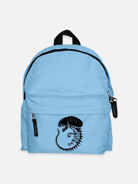 Squelette de monstre extraterrestre noir - Sac à dos Enfant - bleu clair