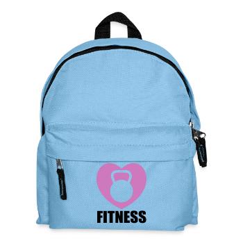 Kettlebell Design in lila Herz - Kinder Rucksack - Hellblau - Vorne