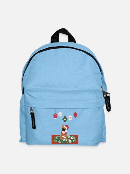 Frenchie Christmas - Christmas Dogs - Kinder Rucksack - Hellblau