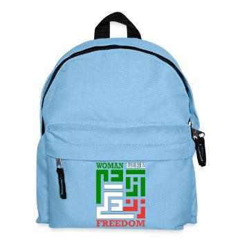 Zan Zendegi Azadi, Woman Life Freedom - Kids' Backpack - light blue - Front