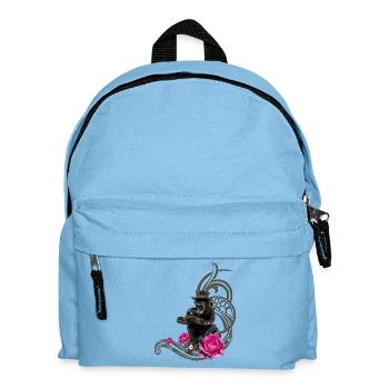 Funny steampunk monkey reads a book - Kids' Backpack - light blue - Front