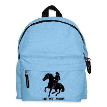 Horse Mom, Pferd mit Reiterin - Kinder Rucksack - Hellblau - Vorne