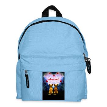 Will you be my Valentine? - Kinder Rucksack - Hellblau - Vorne