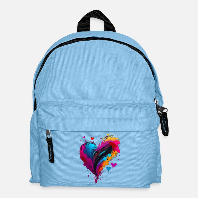Herz - Kinder Rucksack - Hellblau