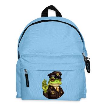 Frosch Polizist - Kinder Rucksack - Hellblau - Vorne