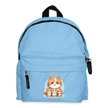 Adorable Illustration du Clan du Chat - Sac à dos Enfant - bleu clair - Devant