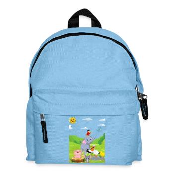 Défilé d’animaux fantaisiste dans des pastels vibrants - Sac à dos Enfant - bleu clair - Devant
