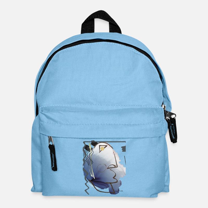 Portrait abstrait à l’aquarelle d’un visage réfléchi - Sac à dos Enfant - bleu clair