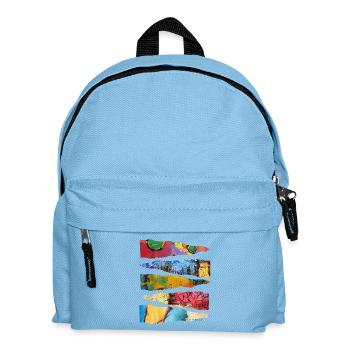 Abstract Colorful Paint Layer Design - Kids' Backpack - light blue - Front