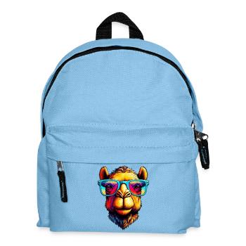 Camel mit Sonnenbrille - Kinder Rucksack - Hellblau - Vorne