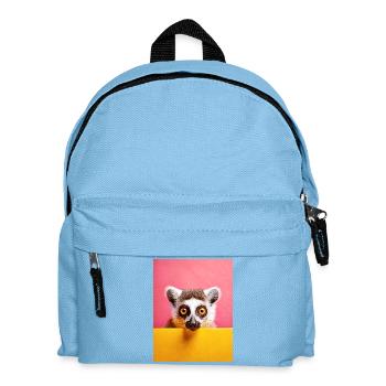 Rosa und gelbe Lemuren Tier intensiven Blick Kunst - Kinder Rucksack - Hellblau - Vorne