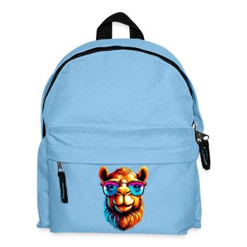 Camel mit Sonnenbrille - Kinder Rucksack - Hellblau - Vorne