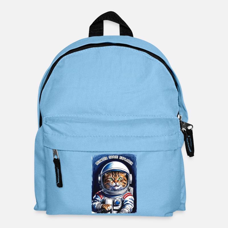 Katze Astronaut Universum Geschenk - Kinder Rucksack - Hellblau