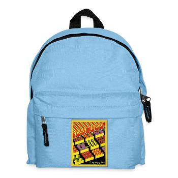 Obstladen Retro Markt Vibes - Kinder Rucksack - Hellblau - Vorne