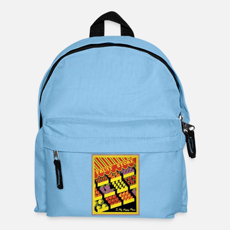 Obstladen Retro Markt Vibes - Kinder Rucksack - Hellblau