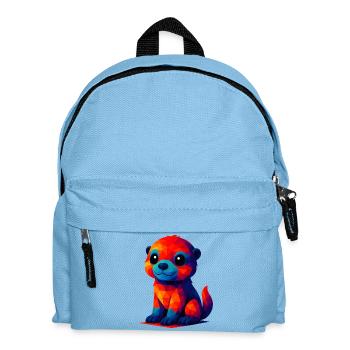 WPAP polygone Kawaii Style bébé loutre animaux - Sac à dos Enfant - bleu clair - Devant