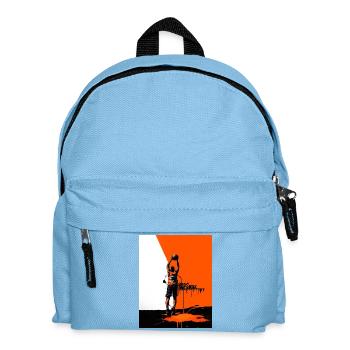 Sportsman throwing ball in graffiti style - Kids' Backpack - light blue - Front